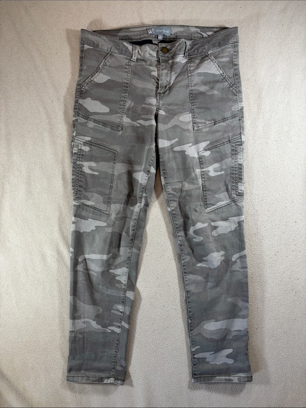 Wit & Wisdom Gray Camo Cargo Utility Pants